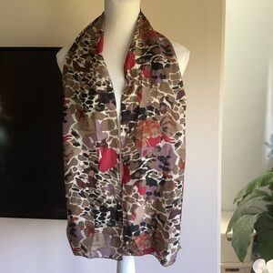 Multicolor Silk Abstract Print Scarf Made in Korea